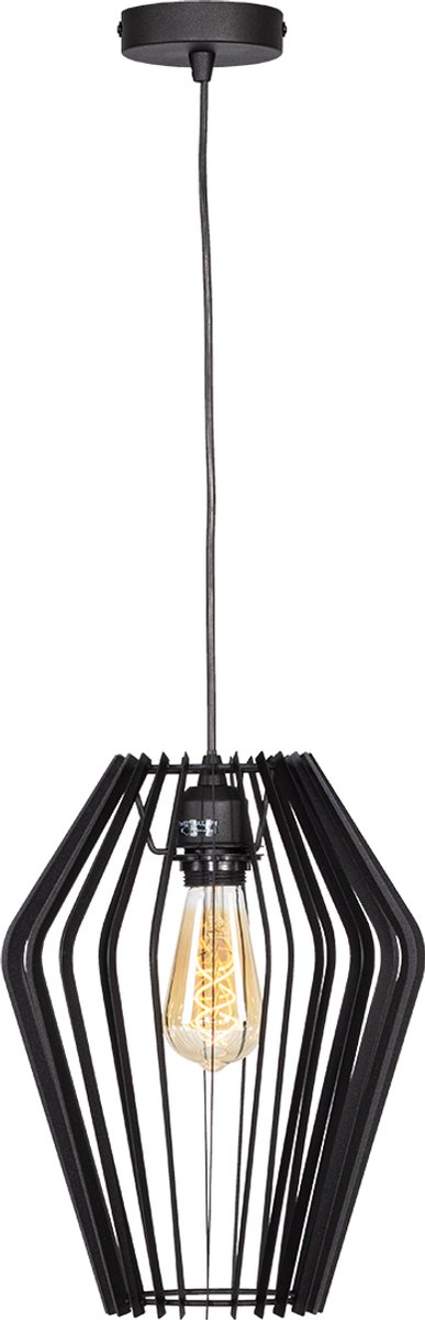 DMQ - Duro Hanglamp Zwart – Lamellen Design Ø35 cm – E27
