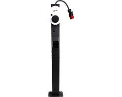 Go-e & Fronius Montagepaal - Geschikt voor alle Go-e & Fronius Wallboxen - Metaal - Zwarte Bevestigingspaal Go-e & Fronius - Inclusief Stekkerhouder