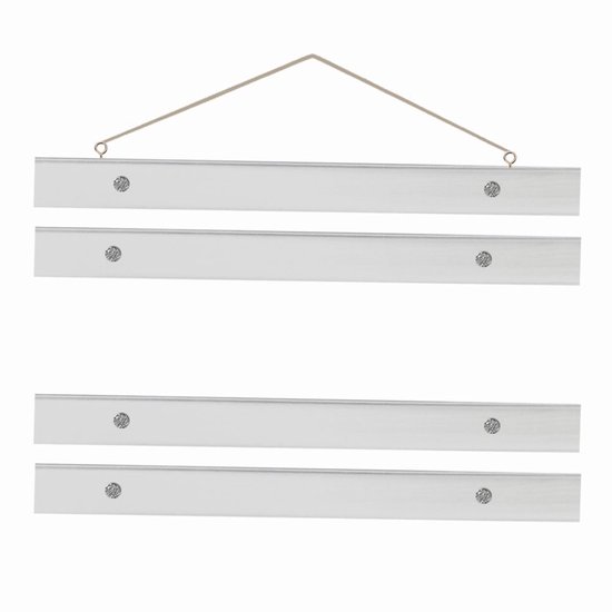 Magnetische posterhanger - Posterstrip - hout - wit - 50 cm