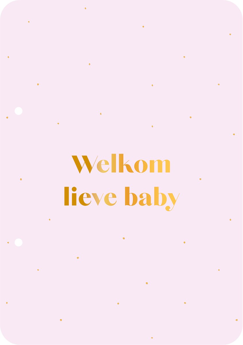 Bewaarbundel Welkom lieve baby - lila - geboortekaarten bewaarbundel - met goudfolie - A5 formaat
