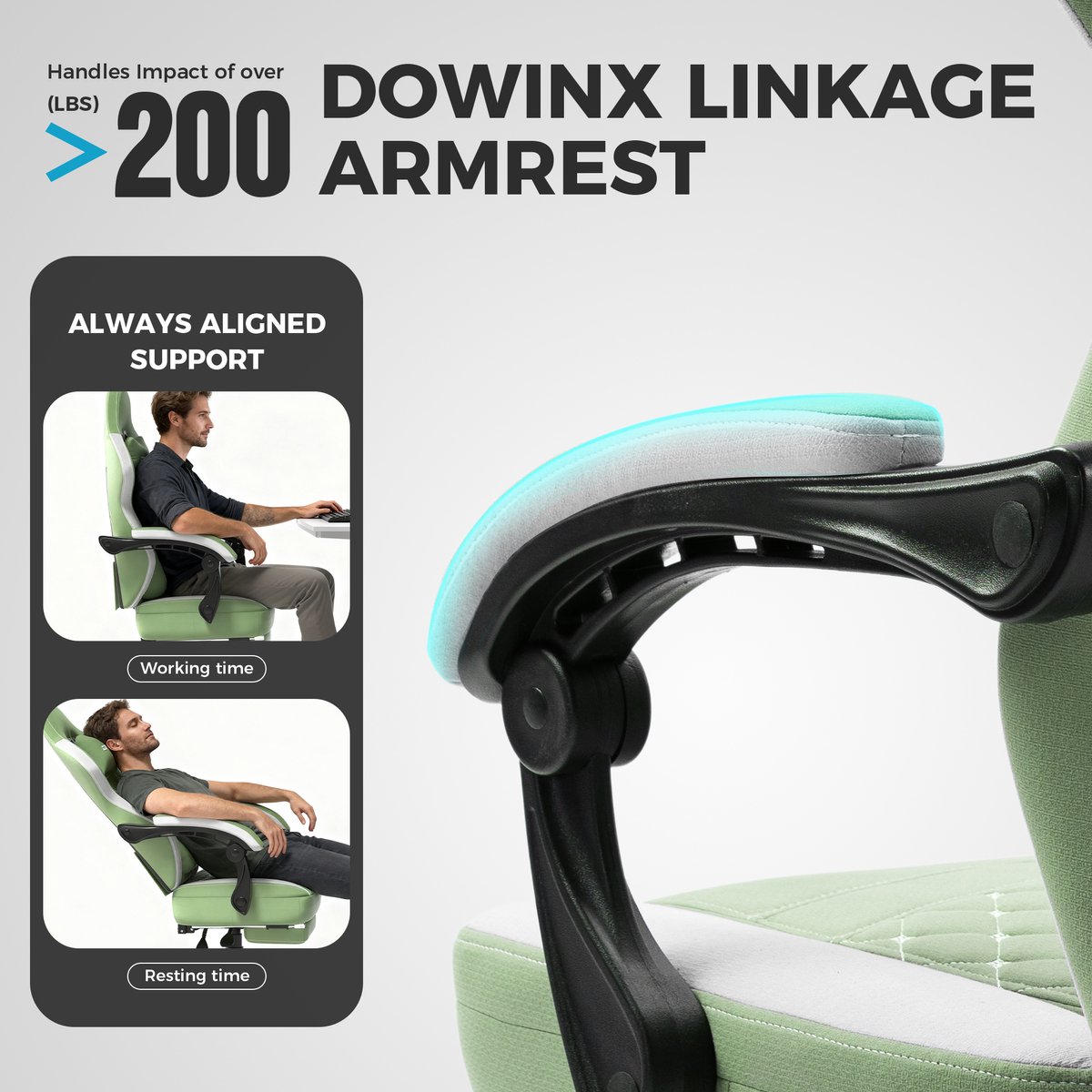 Apex CE Specialists Gamingstoel met Massagefunctie - Groen - afbeelding 3