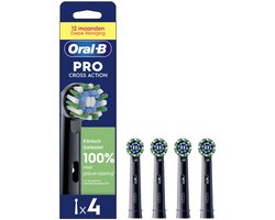 Oral-B Cross Action Pro - Opzetborstels - Met CleanMaximiser Technologie - Zwart - 4 Stuks