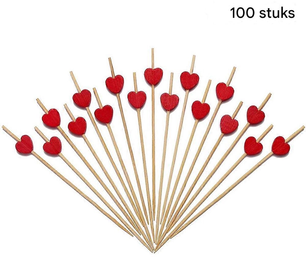 Bamboe Cocktailprikkers - Decoratieve Prikkers - 12 cm - 100 stuks - Natuurlijk
