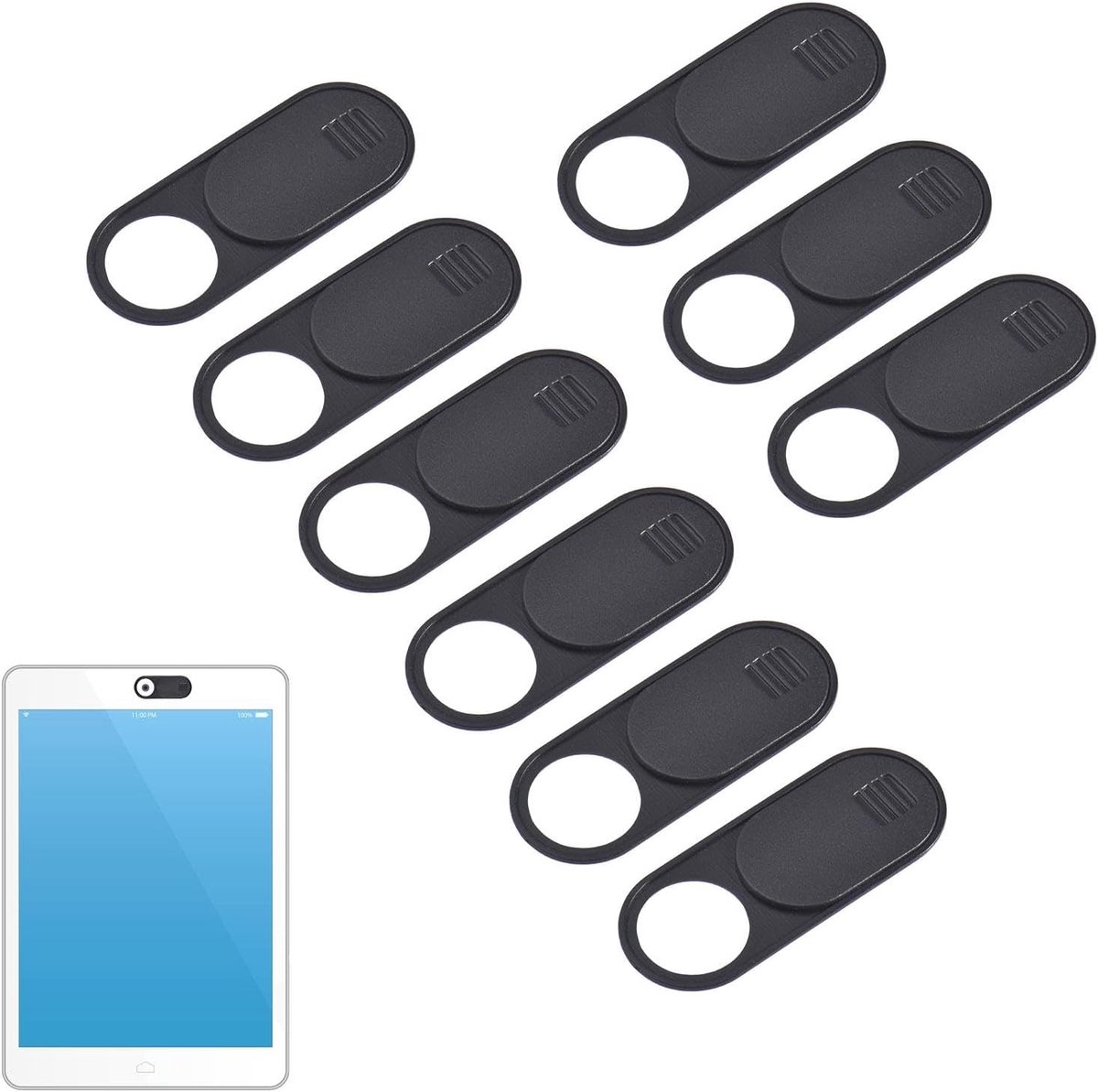 Webcam Covers - Privacy Stickers - Digitale Veiligheid - Ultradun Ontwerp - Zwart
