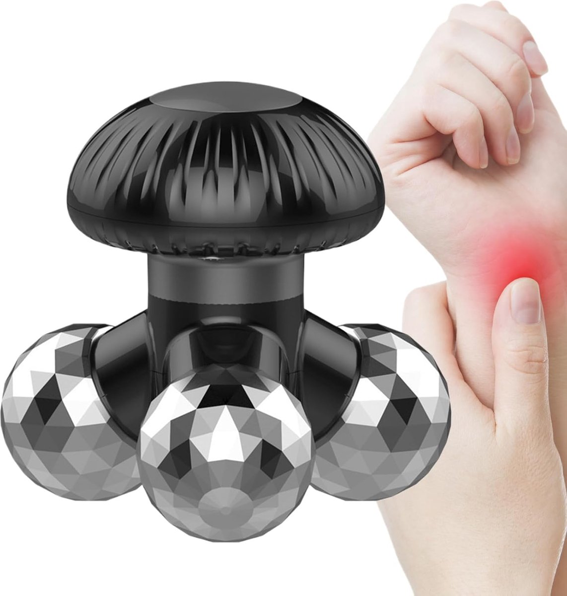 Handmassageapparaat Paddenstoel - Elektrische Vibrator - Spierontspanning Thuis - Ergonomisch Ontwerp - 105 x 105 x 10 cm