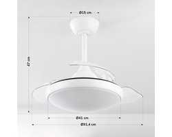 LumenXL - Plafondventilator wit incl. LED en afstandsbediening - Haizea