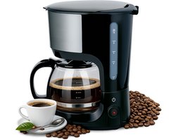 alpina Koffiezetapparaat Filterkoffie 750 W - Koffiemachine met Herbruikbare Koffiezet Filter - Koffiemachine met 1,25 L Glazen Kan - 10 Kopjes Koffie per Keer - Anti-Druppel Koffiemaker