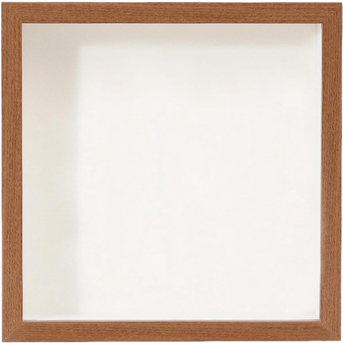 Herinneringsdoos Wandmontage - Souvenir Display - Herinneringen Bewaren - Transparant Stofdicht - 20x20cm - Donkere Walnoot