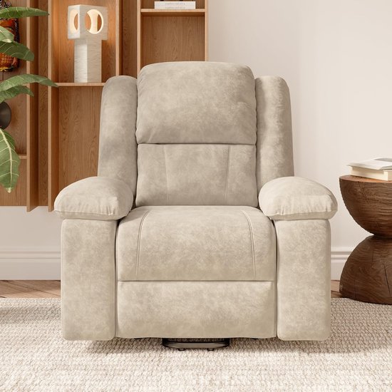 Elektrische Relaxfauteuil - Verstelbare Stoel - Ontspannen TV Kijken - Met Trilfunctie Verwarming - 93x102x106 cm - Bruin — afbeelding 3
