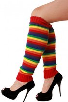ASFWAGQ Leg Warmers Stijlvolle beenwarmers voor dames, regenboogkleuren, winter, gebreide lange laarssokken, beenwarmers voor vrouwen, meisjes, jaren 80, party, kostuum, accessoires, carnaval, yoga