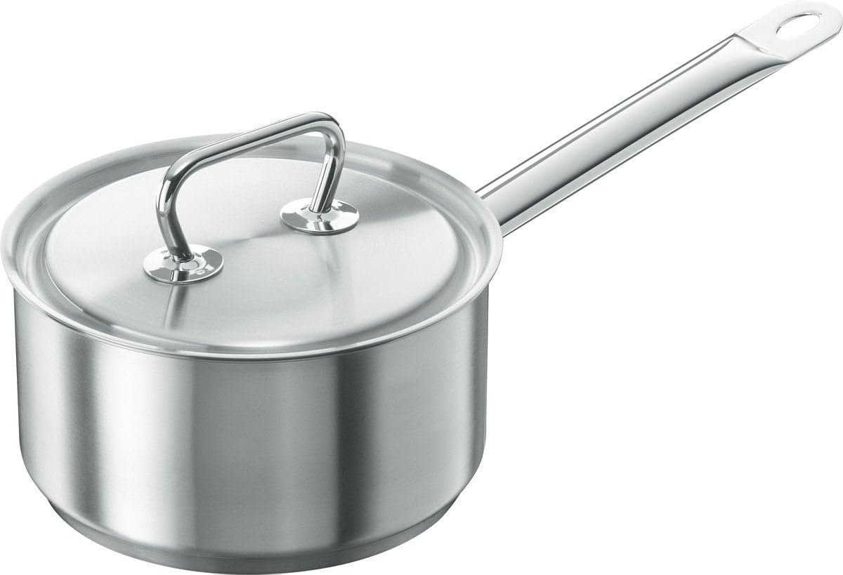 Kookpan Met Deksel - Steelpan - Koken Op Inductie - 3-Laags Bodem - 14 cm - Zilverkleurig