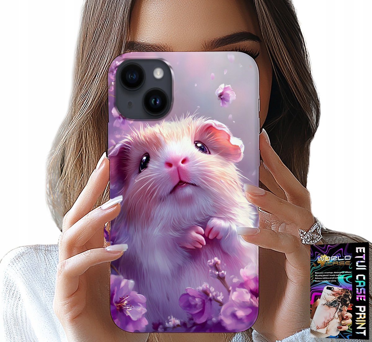 iPhone 14 hoesje - schattige hamster- en knaagdierpatronen voor kinderen