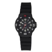 Q&Q VR19J001Y - Horloge - Sport - Analoog - Dames - Vrouwen - Kinderen - Plastic band - Rond - Cijfers - Kunststof - Zwart - Groen - 10 ATM