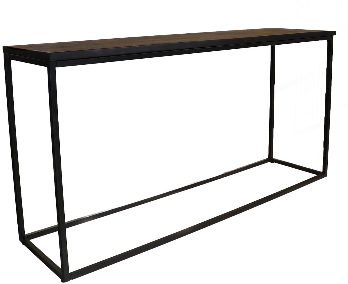 Lizzely Garden & Living Bijzettafel 150cm duurzaam mangohout zwart Osso industrieel side table