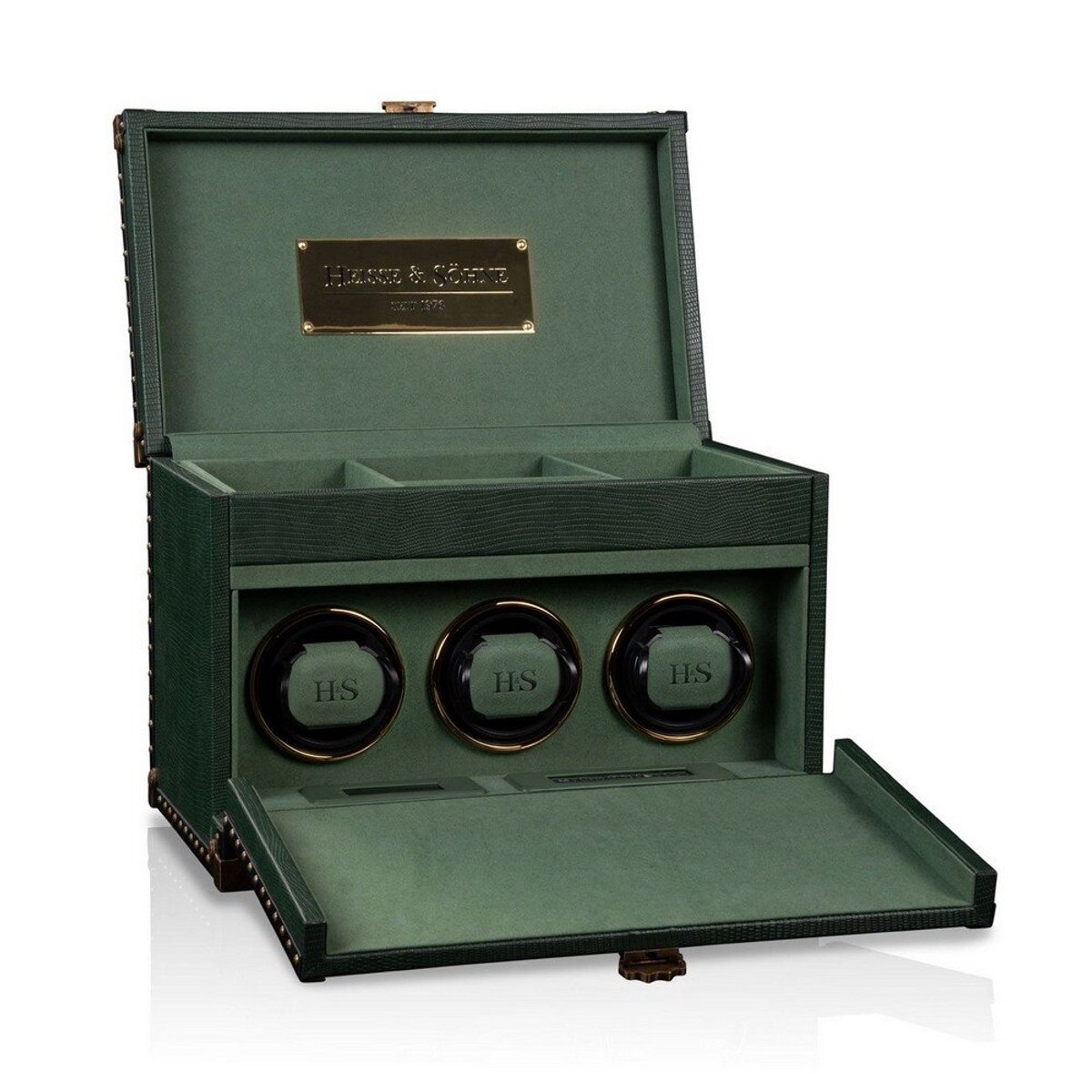 Heisse Söhne - 70019-233.56 - Horlogeopwinder - voor 3 horloges - Verne 3 - Groen