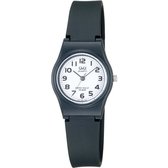 Q&Q VP47J005Y - Horloge - Sport - Analoog - Dames - Vrouwen - Kinderen - Plastic band - Rond - Kunststof - Cijfers - Zwart - Wit - 10 ATM