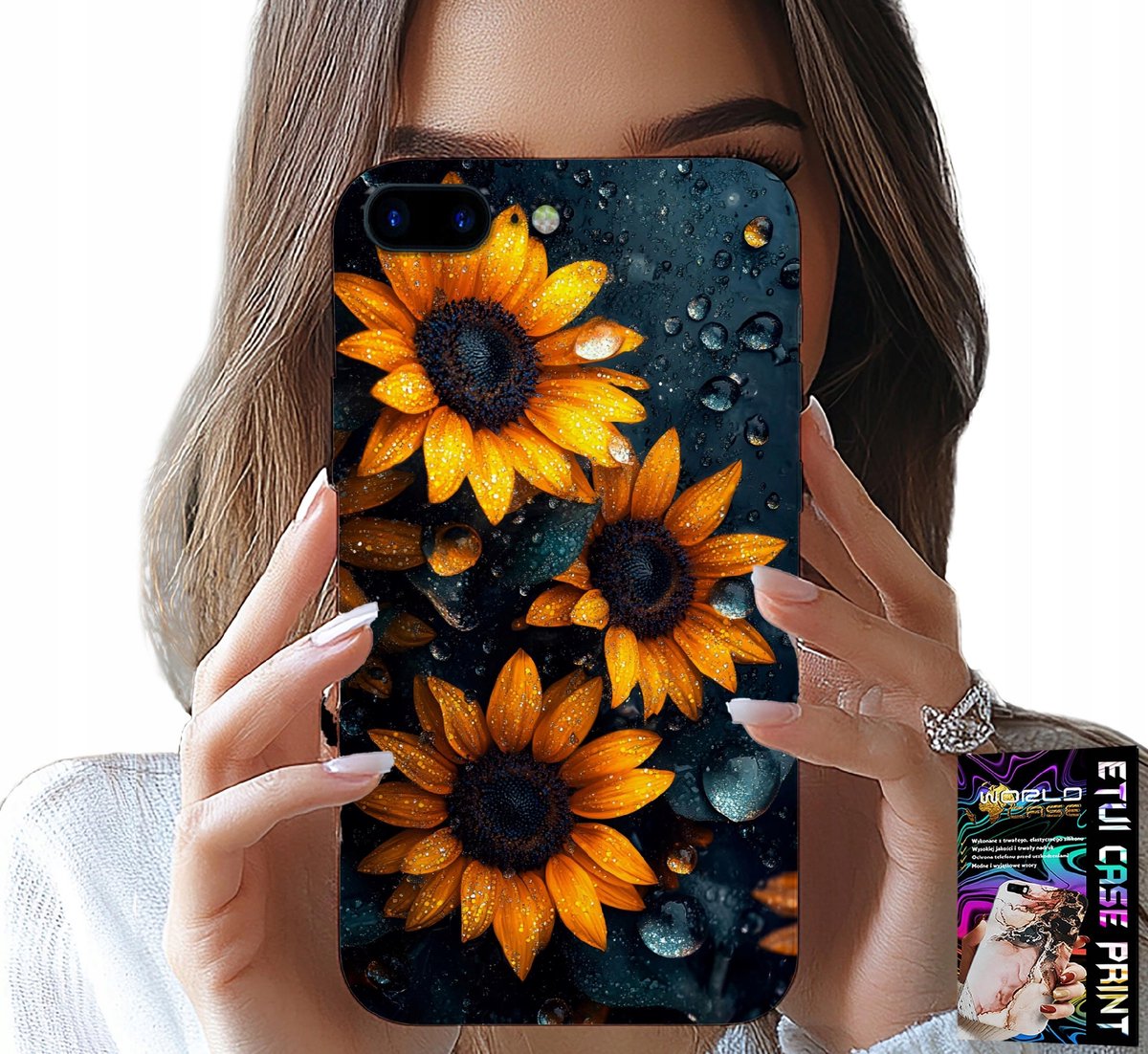 iPhone hoesje (7 Plus) - Zonnebloemen, zonnebloem, bloemenpatroon