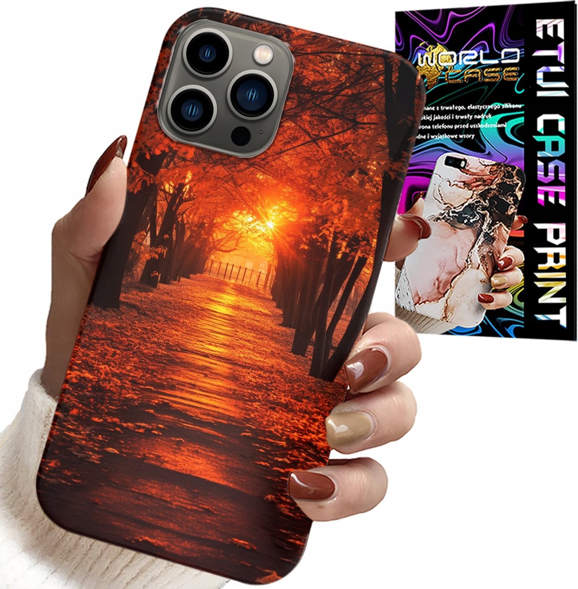 HOESJE VOOR IPHONE 12 PRO MAX - PARK, HERFST, VALLENDE BLADEREN, ACHTERKANT