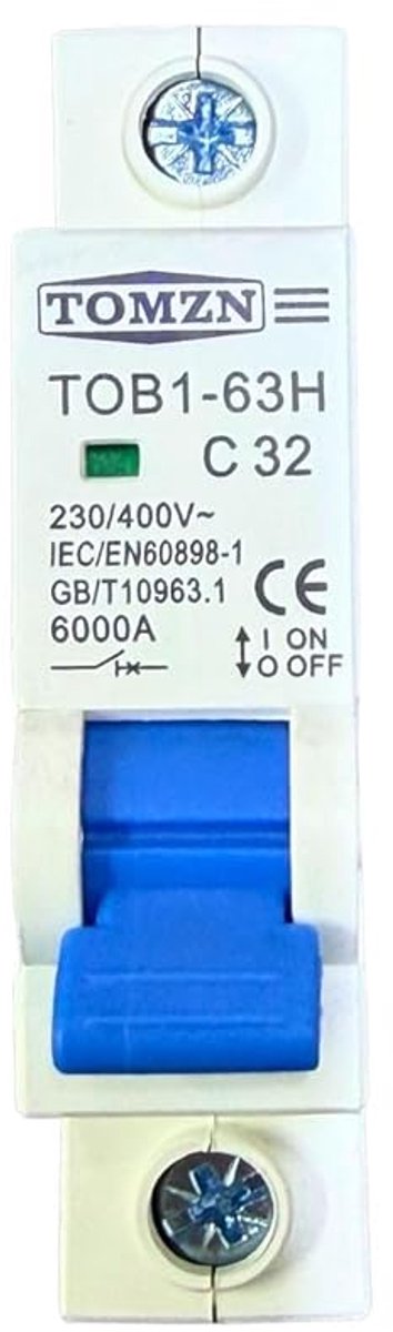 Installatieautomaat 1P - Groepenschakelaar - Elektrische Beveiliging - C-karakteristiek - 32A 6000A