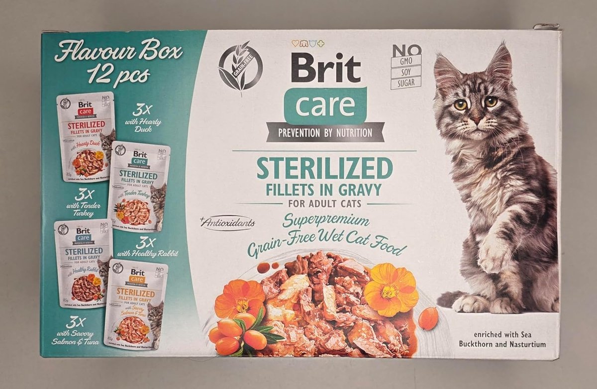 Gesteriliseerde Kattenvoer - Natvoer Filets - Dagelijkse Voeding - Graanvrij Multipack - 12 x 85g