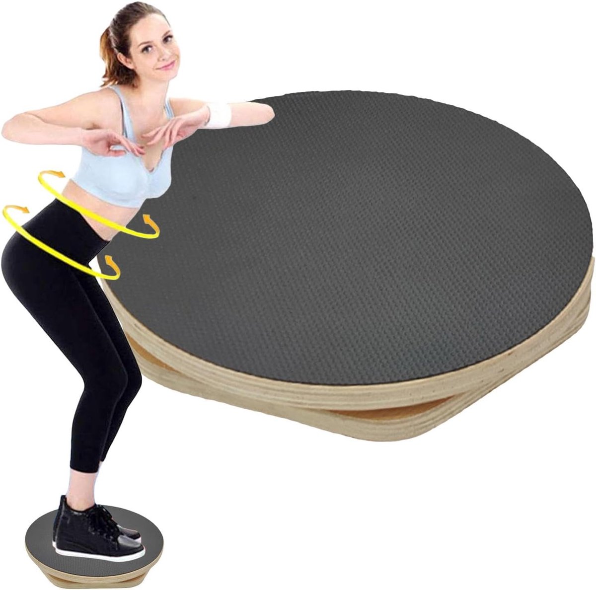 Draaibord Lichaam - Taille Twister - Core Training - Houten Constructie - 30x4 cm