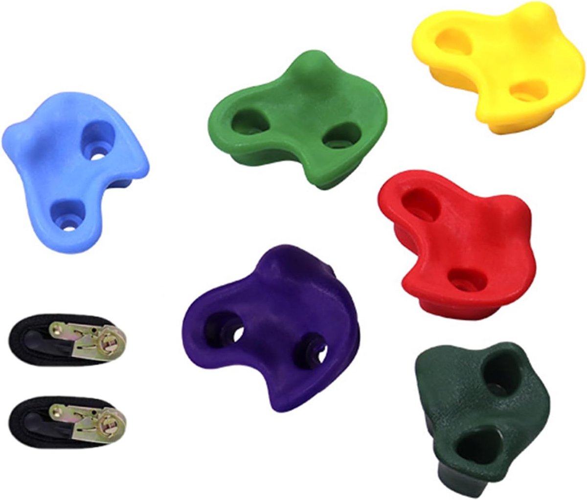 Klimstenen Set - Boom Klim Handvatten - Buiten Spelen - Eenvoudige Bevestiging - 10x10 cm - Willekeurig Gekleurd