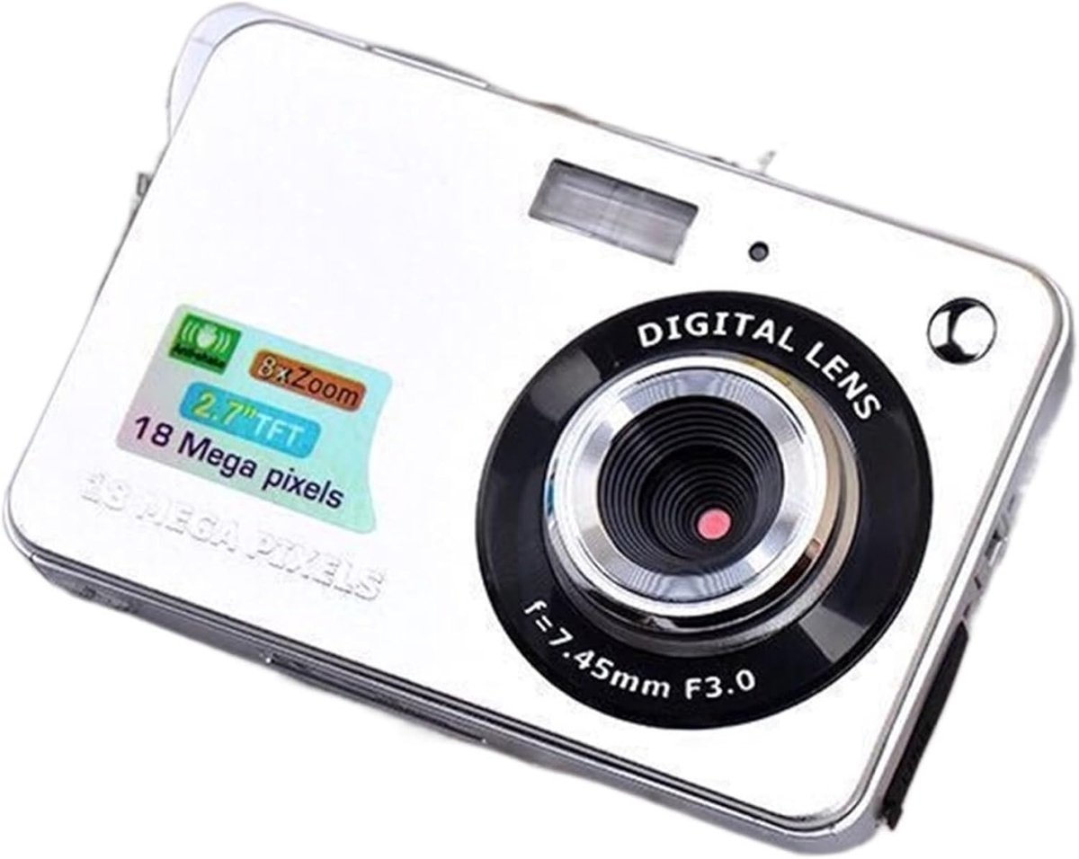 Digitale Camera - HD Camera - Studenten Fotografie - 8x Digitale Zoom - 2.7 Inch LCD - Zilver