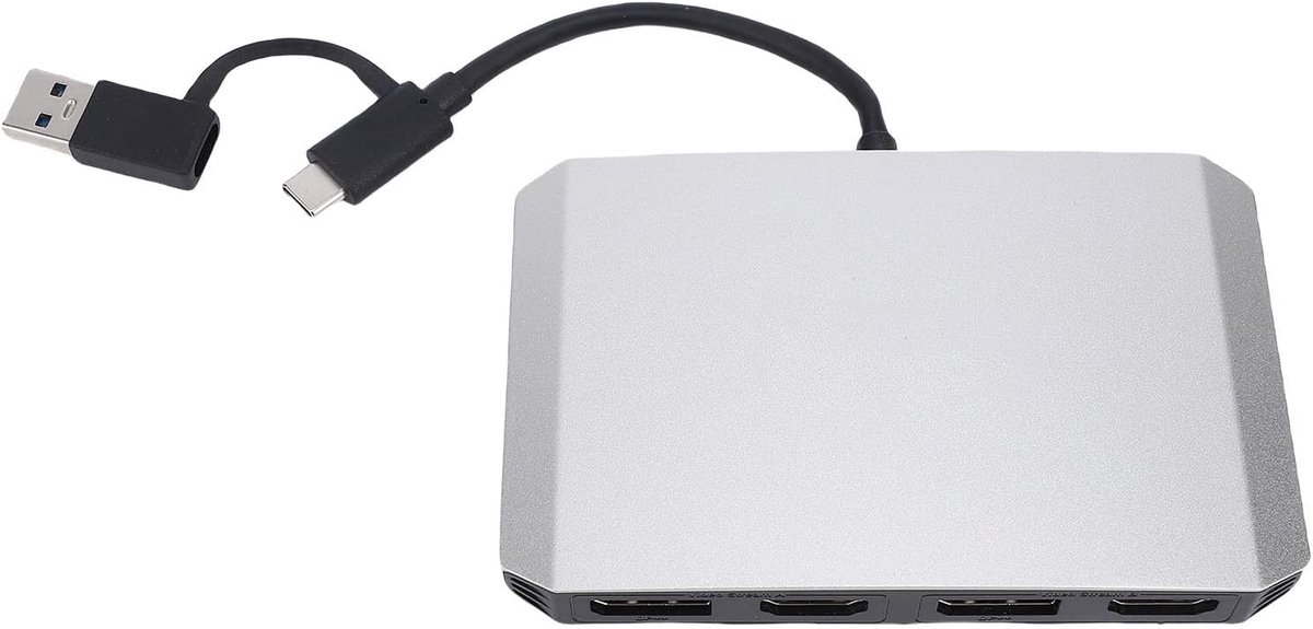 USB C Display Adapter - Monitor Splitter - Dubbel Scherm Uitbreiden - 4K 60Hz Ondersteuning