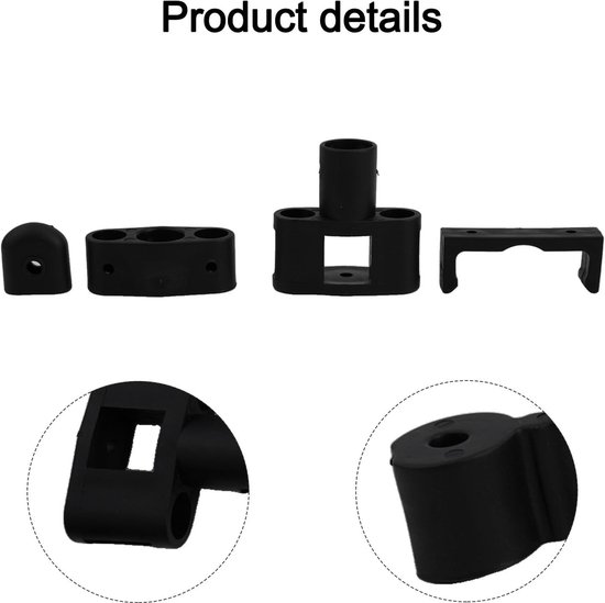 Reparatieset Bolderkar - Onderdelen Set - Kamperen en Tuin - Plat Opvouwbaar Model - 15 x 5 cm - Zwart van Merkloos — afbeelding 3