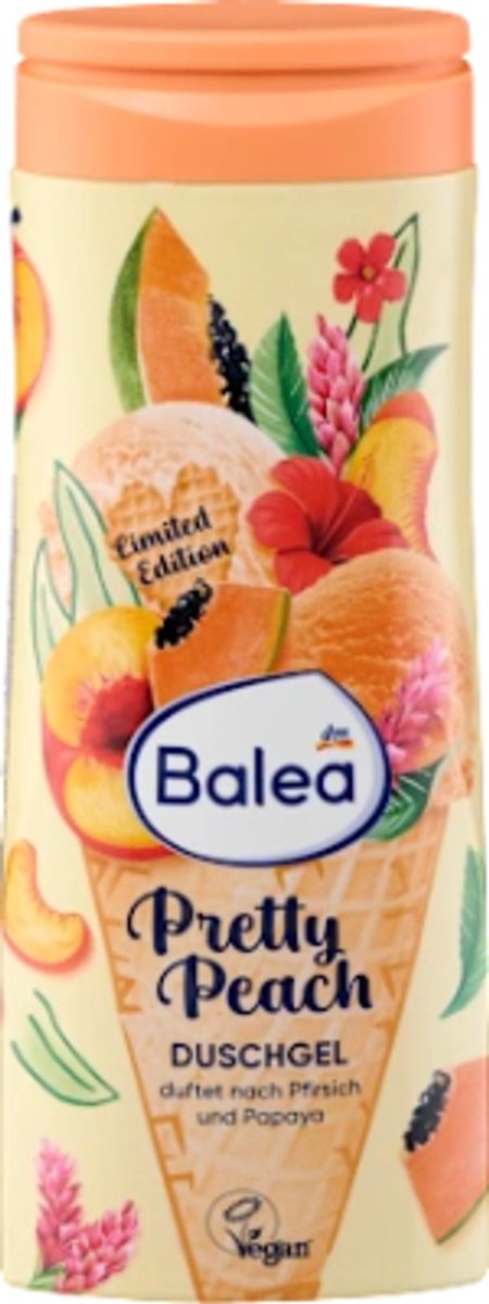 Balea Douchegel Pretty Peach | 1x 300 ml - Perzik & Papaya | Een vleugje Zomer - Zomer Limited Edition