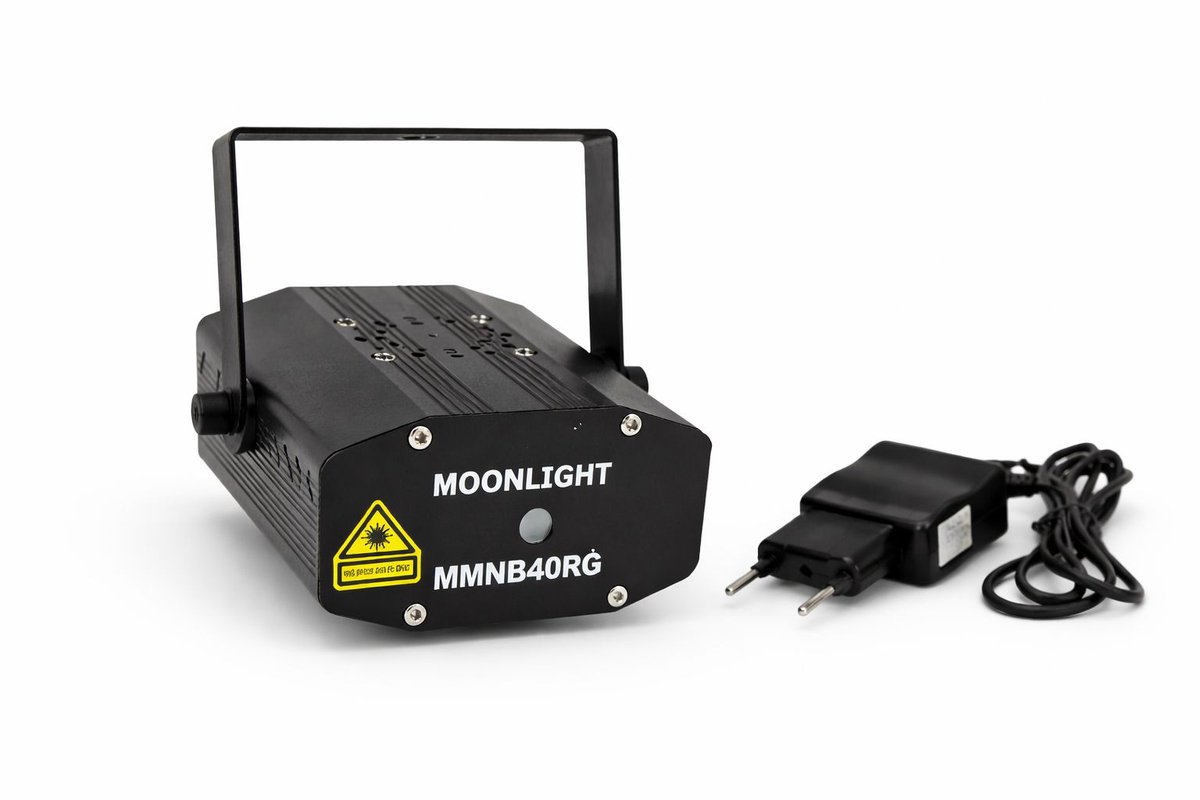 MOONLIGHT Disco Laser – Luxe Feestverlichting – Geluidsgestuurd & Automatisch – Rood/Groen – Mini Stage Light voor Feest & DJ