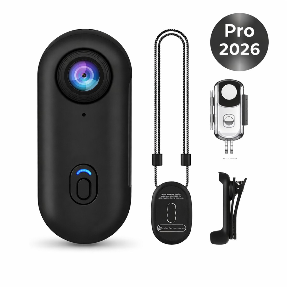 2026 Professionele 4K PRO Bodycam – 120° UHD Groothoeklens – Action Sports Camera – Met Live App-View – WiFi camera - Magnetisch & Type-C – Discreet & Draagbaar – Zwart