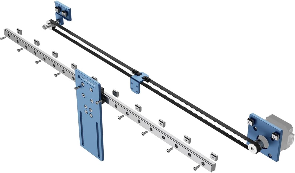 Upgrade Kit - Lineaire Geleiding Set - Nauwkeurig Graveren - Industriële Kwaliteit - X-as - Blauw