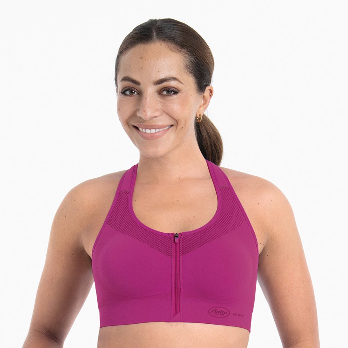 Anita - Active Sport Top EasyMove Zip - Candy Pink -
