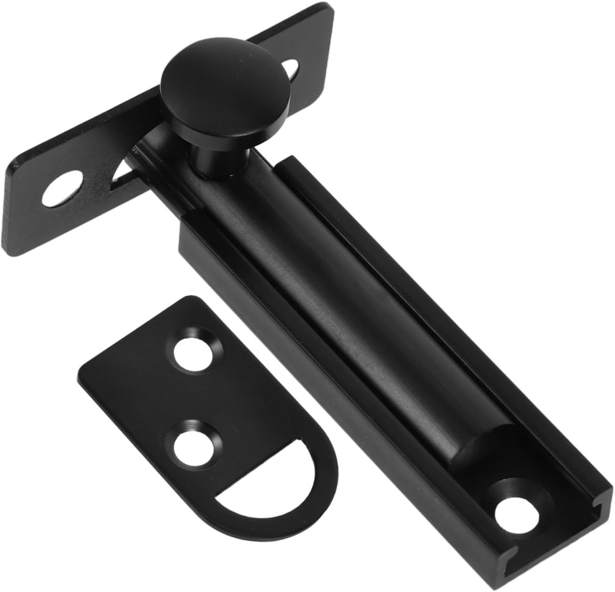 Deurslot - Sluiting Latch - Schuifdeuren Beveiligen - Zonder Boren Monteren - 5.1x2x1.5cm - Zwart