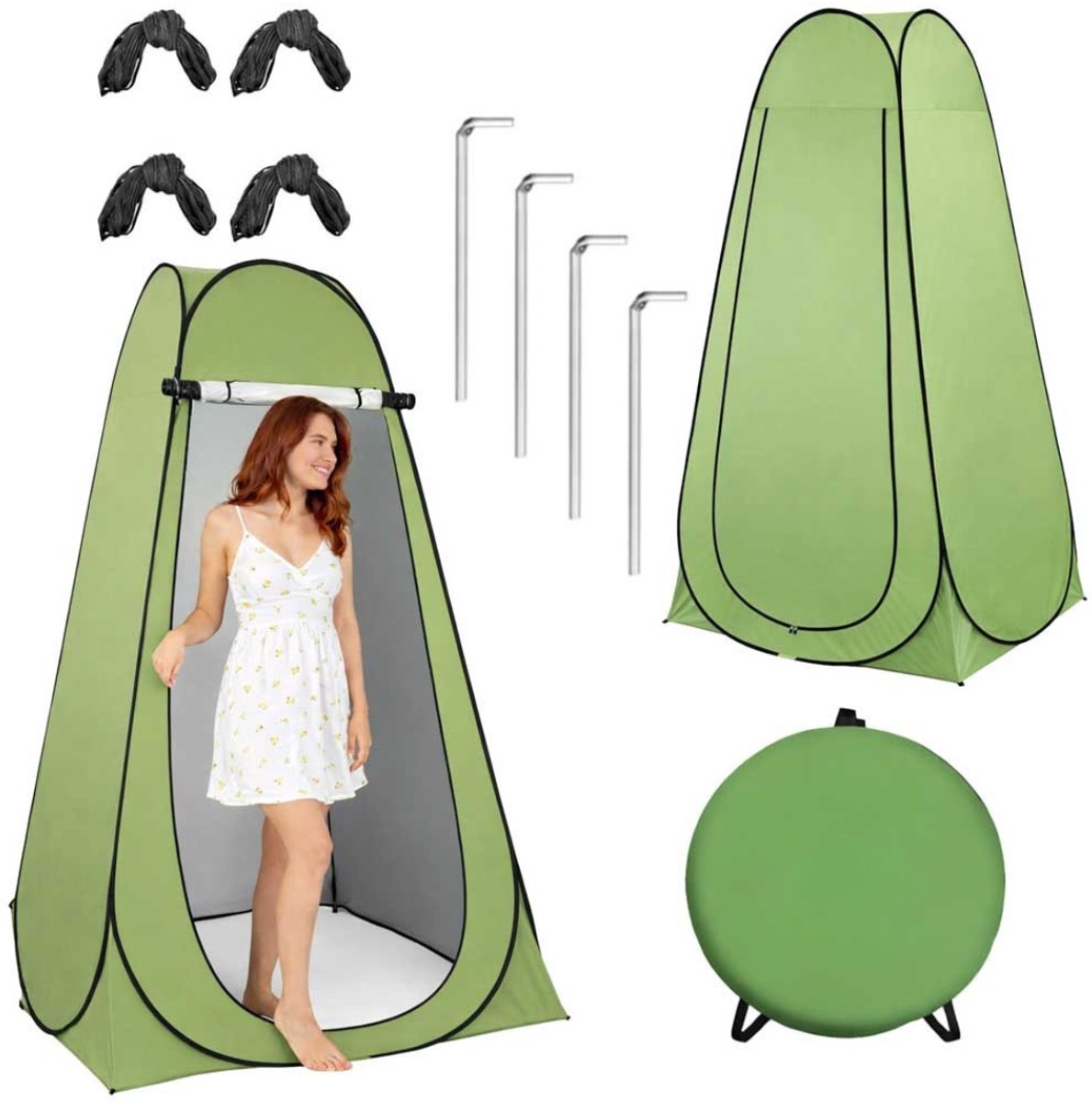 MOZY® - Pop-Up Douchetent - Groen - 190 cm - met Draagtas - met Haringen - Lichtgewicht - Campingdouche - Omkleedcabine