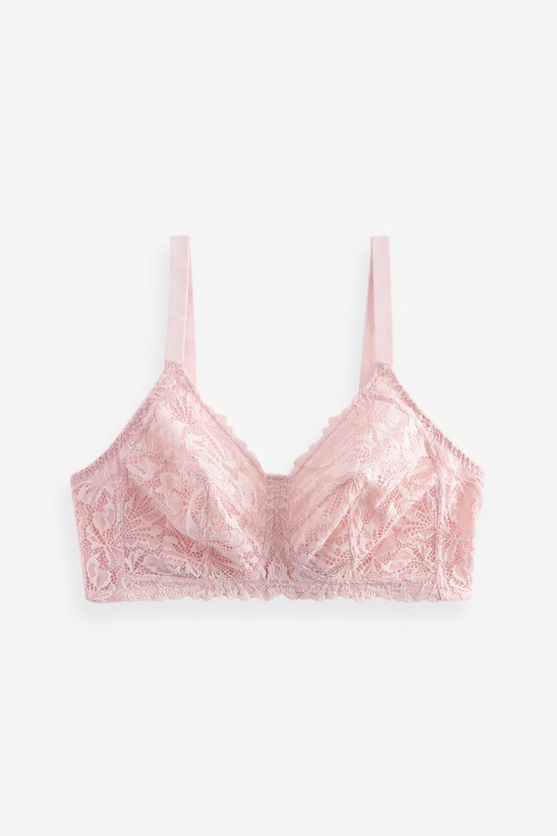 Next Dames - B-H Totale ondersteuning kanten beha zonder vulling en zonder beugel met volledige cup en ultiem comfort - Roze Light Pink