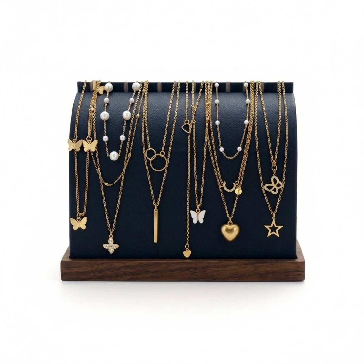 11-delige dames ketting set – goudkleurige kettingen met parels, sterren, vlinders, hart en maanbedels