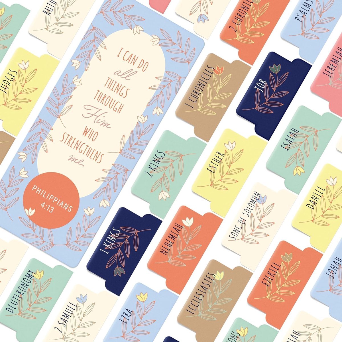 Bijbelboek Tabs - Bijbeltabbladen - Bijbelstudie - Soft-Touch Gelamineerd - Grote Print - Preppy Plus