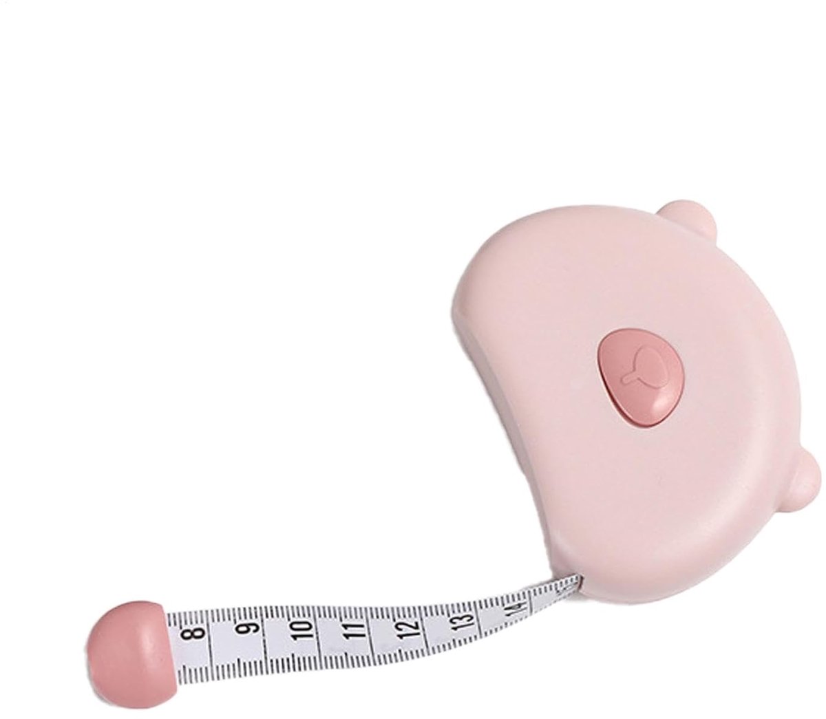 Intrekbaar Meetlint - Zachte Liniaal - Naaihandwerk Meten - Drukknop Intrekbaar - 7.5 x 5.8 cm - Roze
