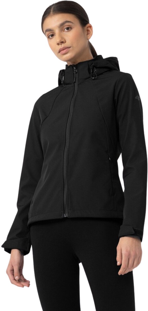 4F Jas Dames softshell Zwart - Maat L
