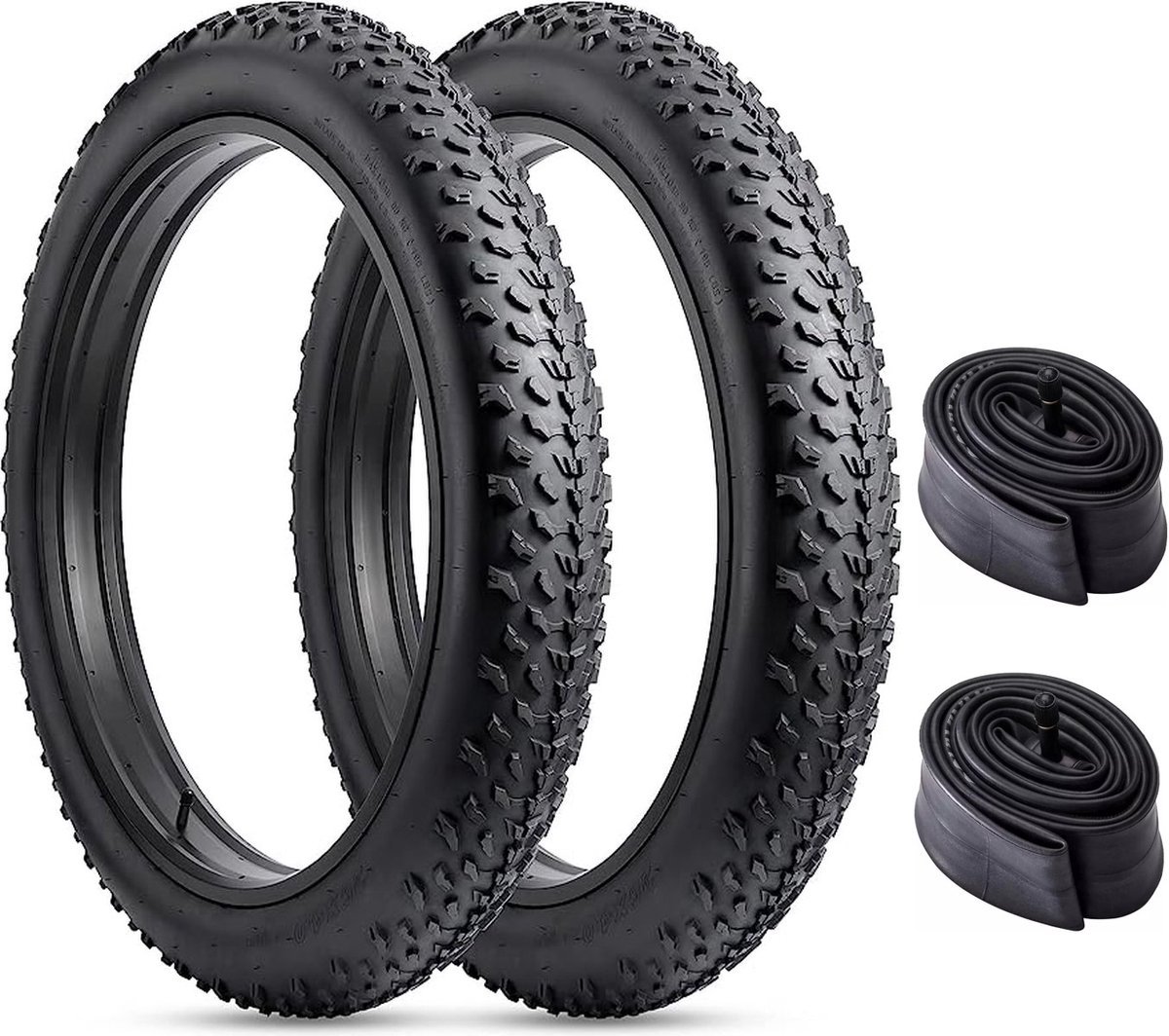 20x4.0 Fatbike banden set met binnenbanden – Heavy duty all-terrain e-bike banden – Lekbestendig (2 stuks) - WAG
