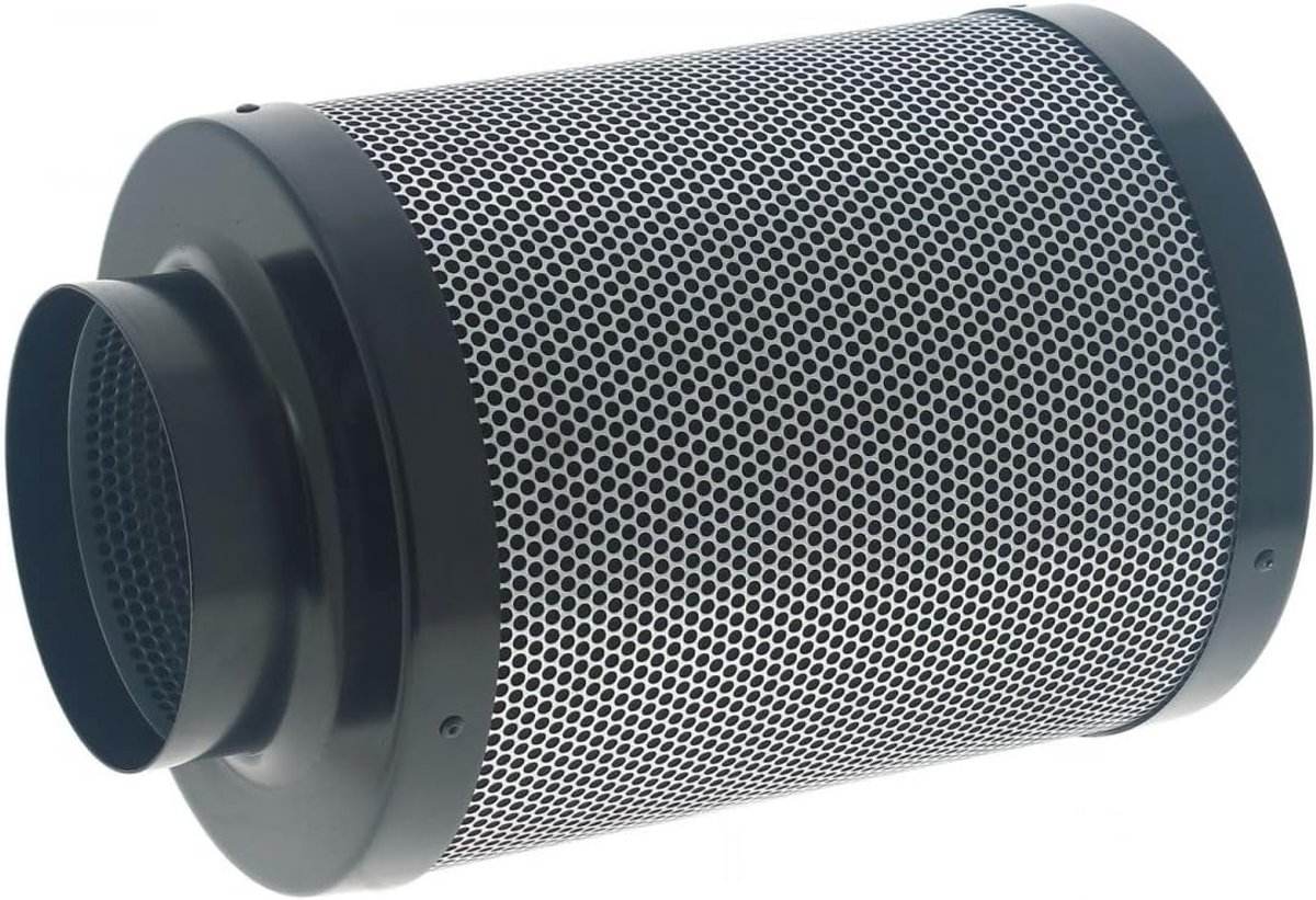 Koolstoffilter - Geurfilter Luchtfilter - Luchtzuivering Binnen - Australische Actieve Kool - 100mm Flens 350 m3/h - Zwart