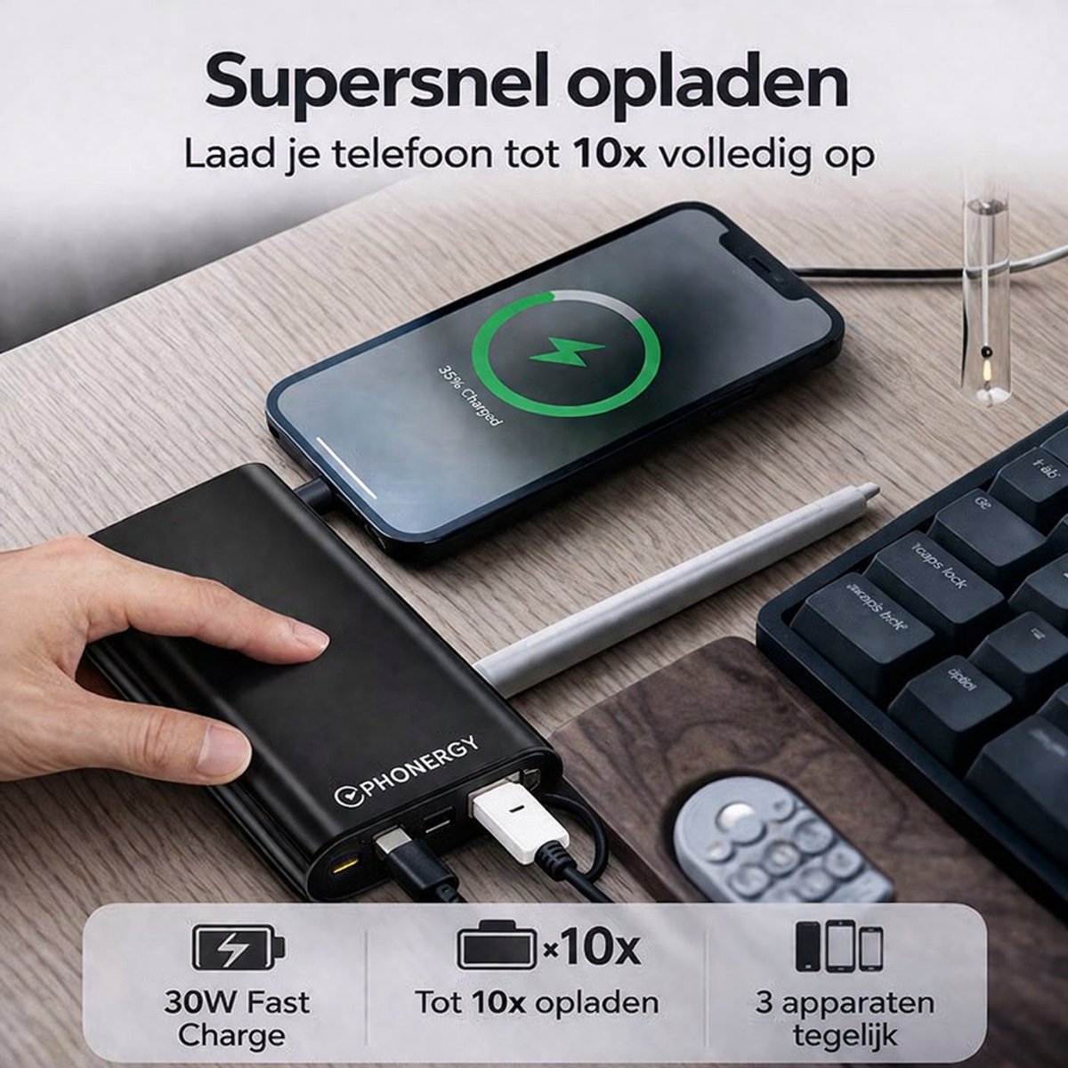 Phonergy Primo Speed Powerbank 20000 mAh met Quick Charge - afbeelding 2