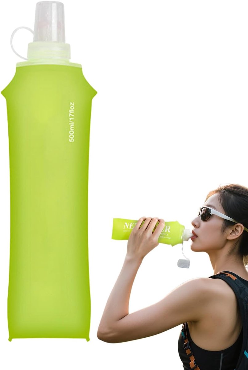 Opvouwbare Drinkfles - Sportfles Reisfles - Outdoor Hydratatie - Lekvrij Compact Ontwerp - 500ml Capaciteit - Meerkleurig