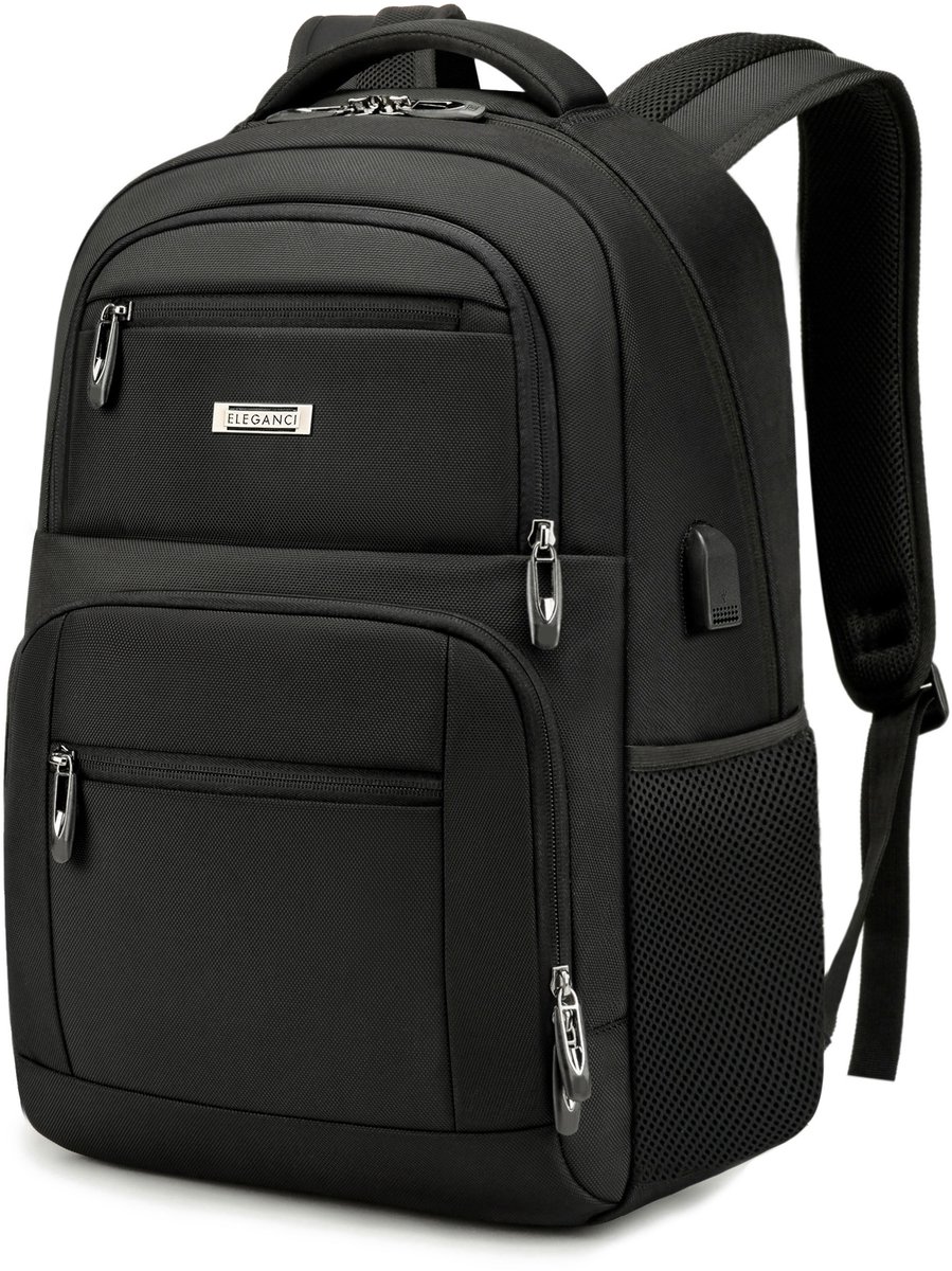 Eleganci® Laptop Rugzak 17 inch – USB – Waterafstotend – Zwart