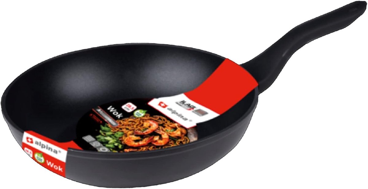 Wokpan - Roerbakpan - Aziatisch Koken - PFOA-vrij - Ø 20 cm - Zwart