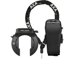 AXA Atlas Large + ULC 130/5,5 Plug‑in Ketting + Tas – Fietsslot Bundel – ART 2 Frameslot – 130 cm Insteekketting – Zwart