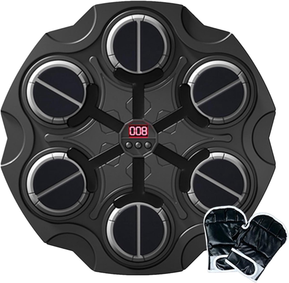 Muziek Boksmachine - Wand Bokstrainer - Fitness Thuis - Bluetooth Muziek - 36cm Breed - Zwart