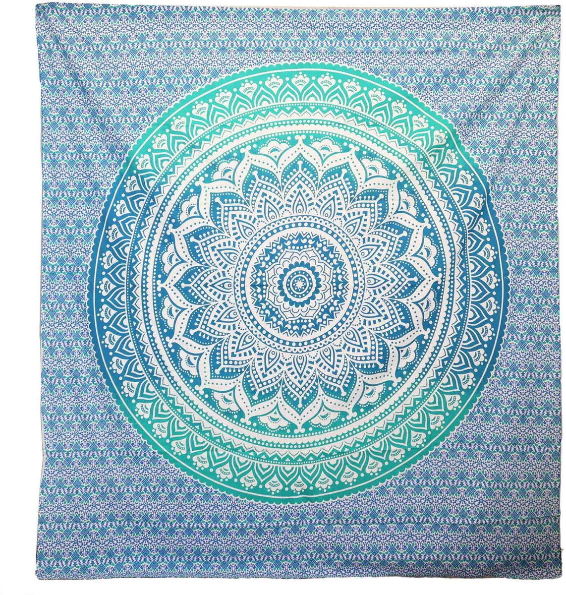 Ancient Wisdom Wandkleed - Umrao Mandala - wanddecoratie - muurdecoratie - interieur - boho - kunst groen